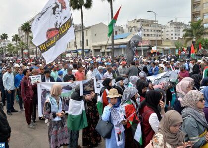مسيرة شعبية في الدار البيضاء تضامنا مع الشعب الفلسطيني
