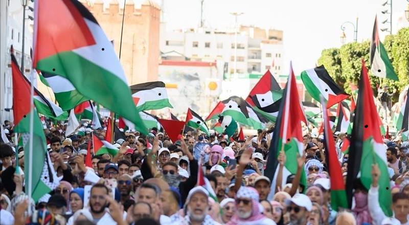 آلاف المغاربة يتظاهرون في عدة مدن رفضا للتـ.ـجو.يع الإسـ.ـرائيلي .بـ.ـغز.ة